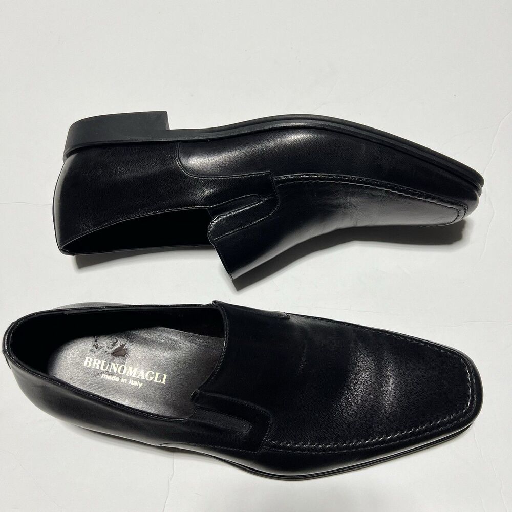 Bruno Magli Mens Leather Raging Slip On Loafers Size 11.5 Black - Picture 4 of 6
